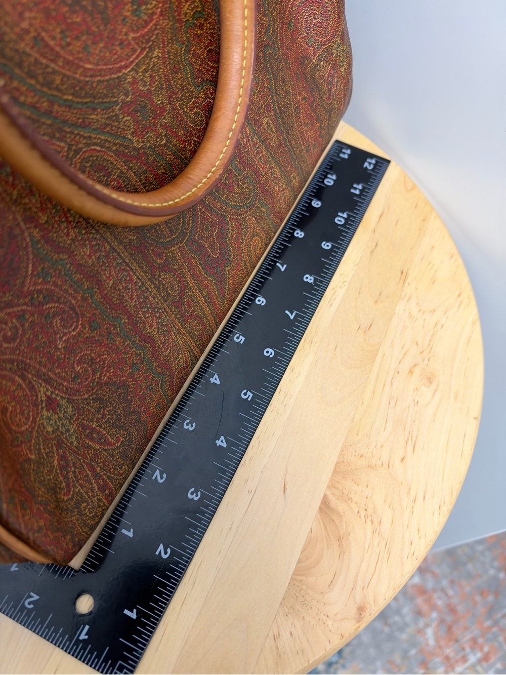Etro Multicolor Paisley Bag with Tan Leather Trim - Picture 8 of 8